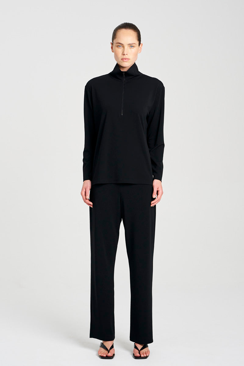 JULY PRE ORDER Mela Purdie Zip Front Sweater F007 8359 - Black