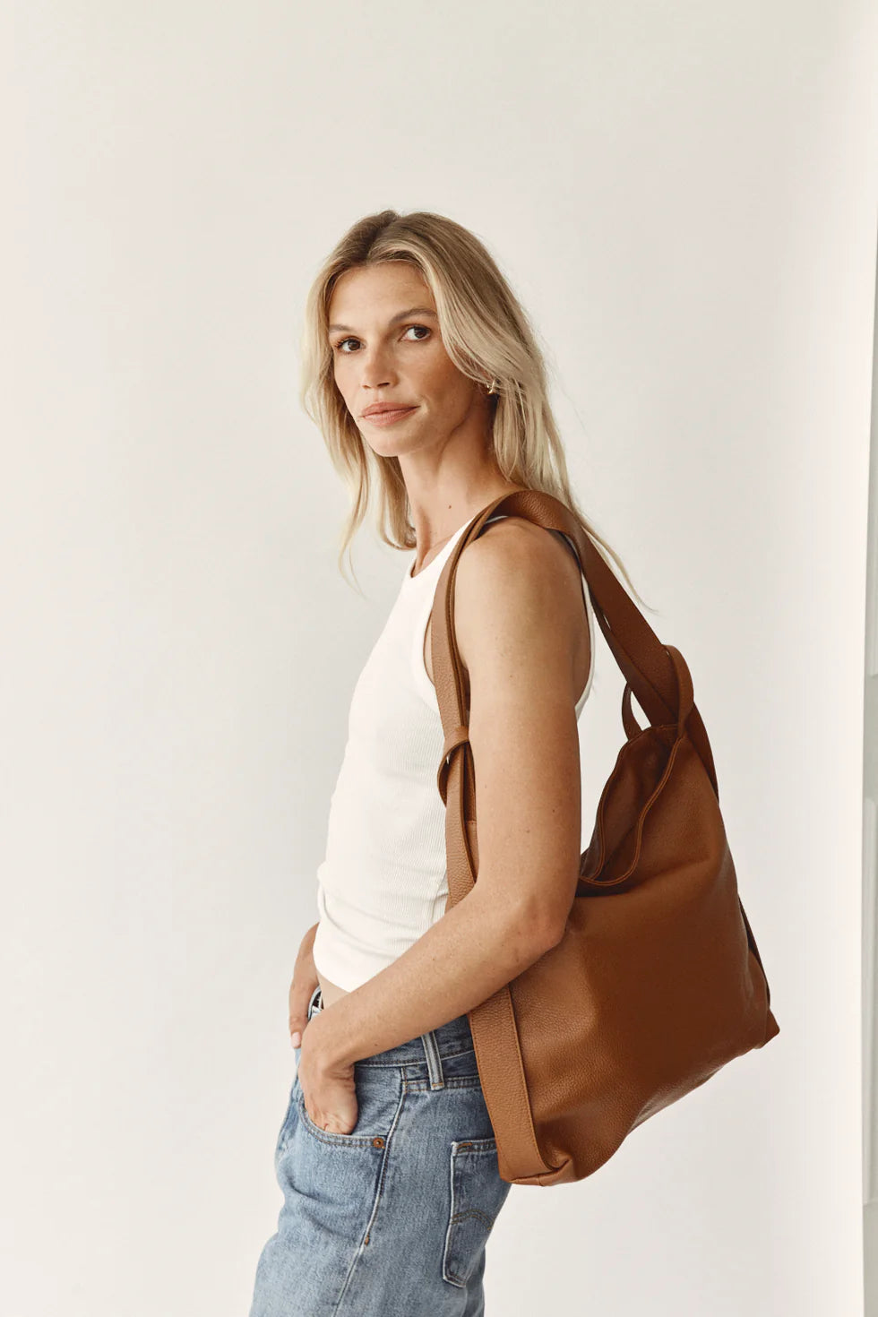 Vestirsi Bella Tan 2-In-1 Convertible Backpack Tote