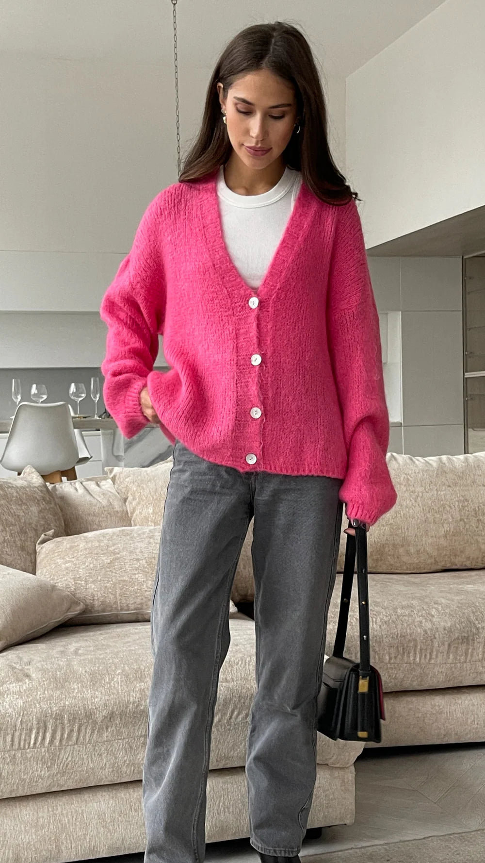 Charli London RUBY Cardigan - CANDY PINK