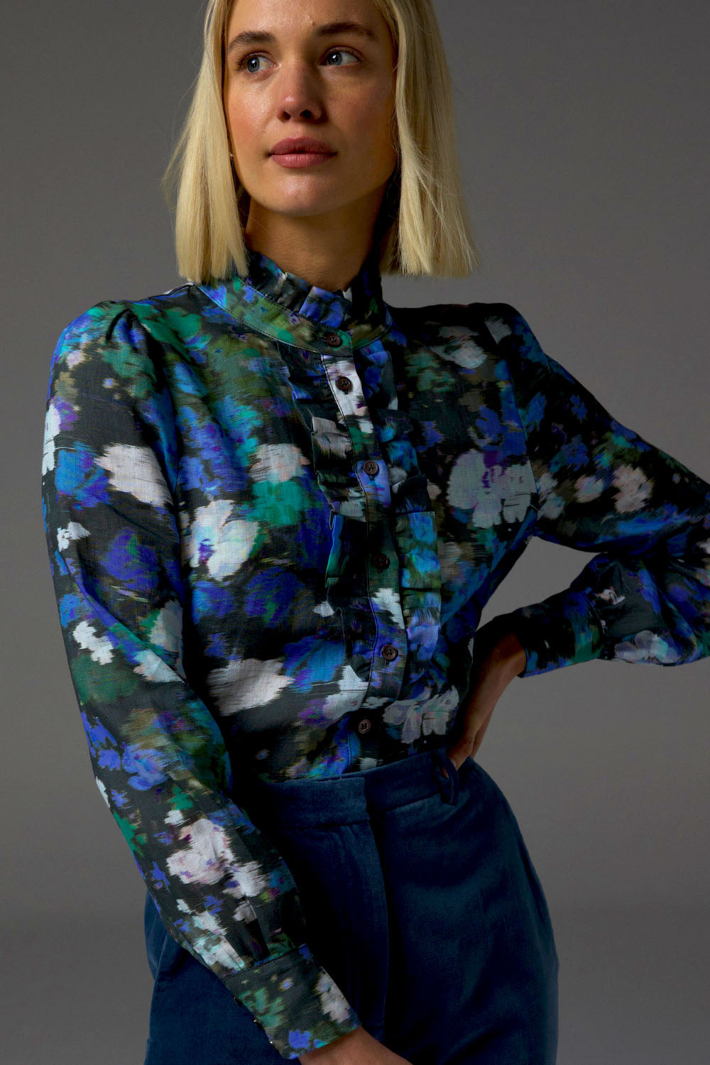 Zoe Kratzmann Dialect Top - Forest Blur