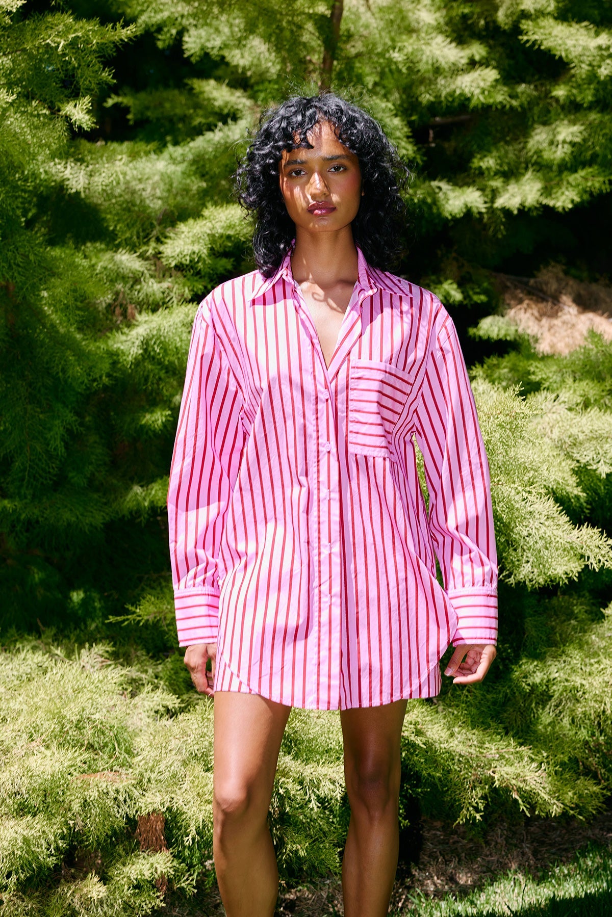 ASTON STUDIO Buddy Shirt - MAGENTA STRIPE