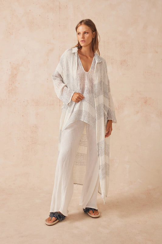 Estilo Emporio Raglan Duster Coat - Lecche Oceano