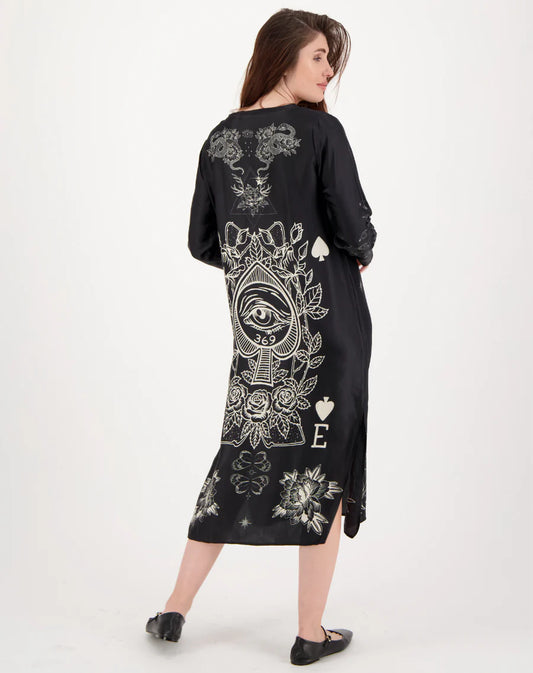 Me369 Violet V Neck Tee Dress - Magic