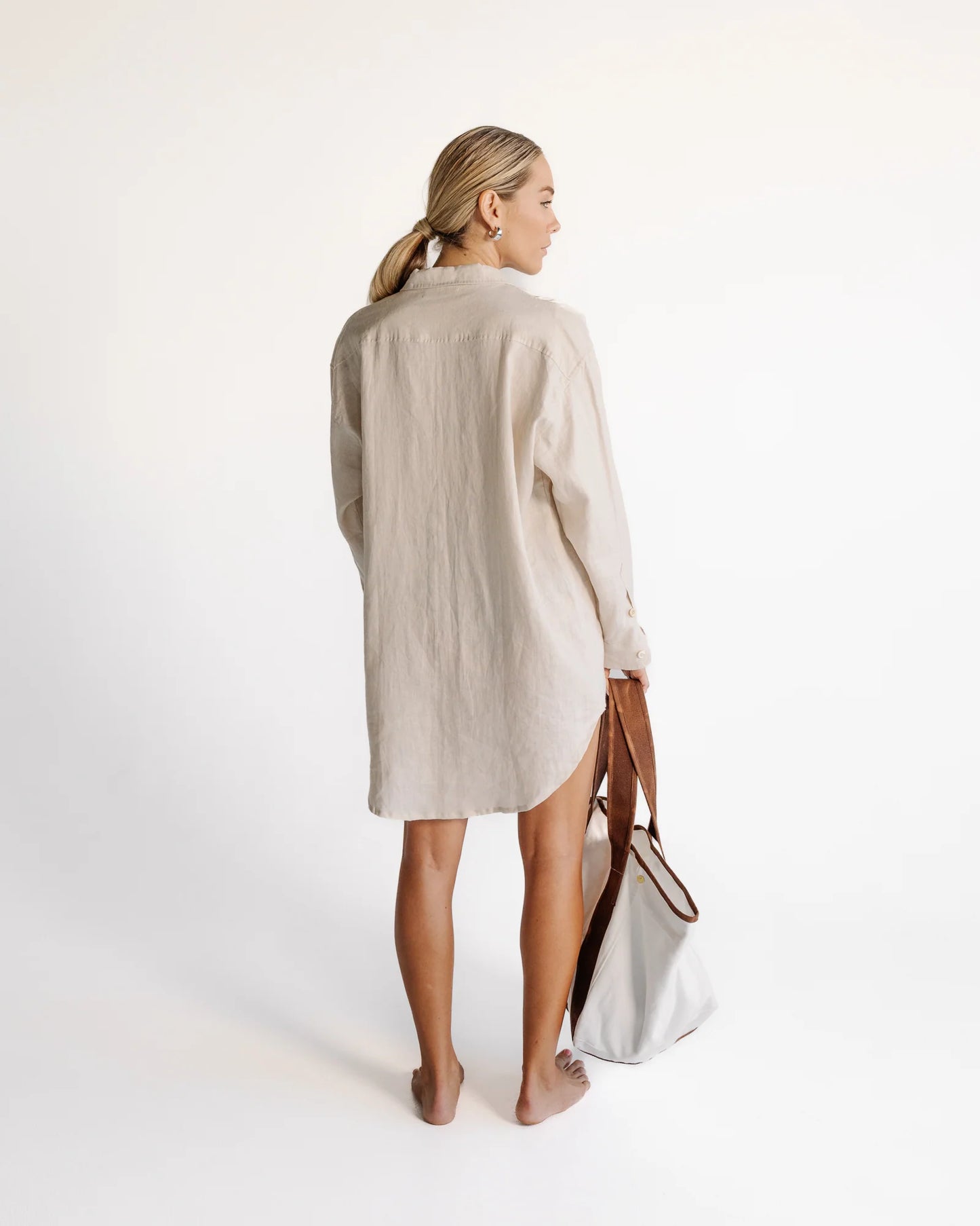 Sara Fox Terre Shirt Dress - Oyster