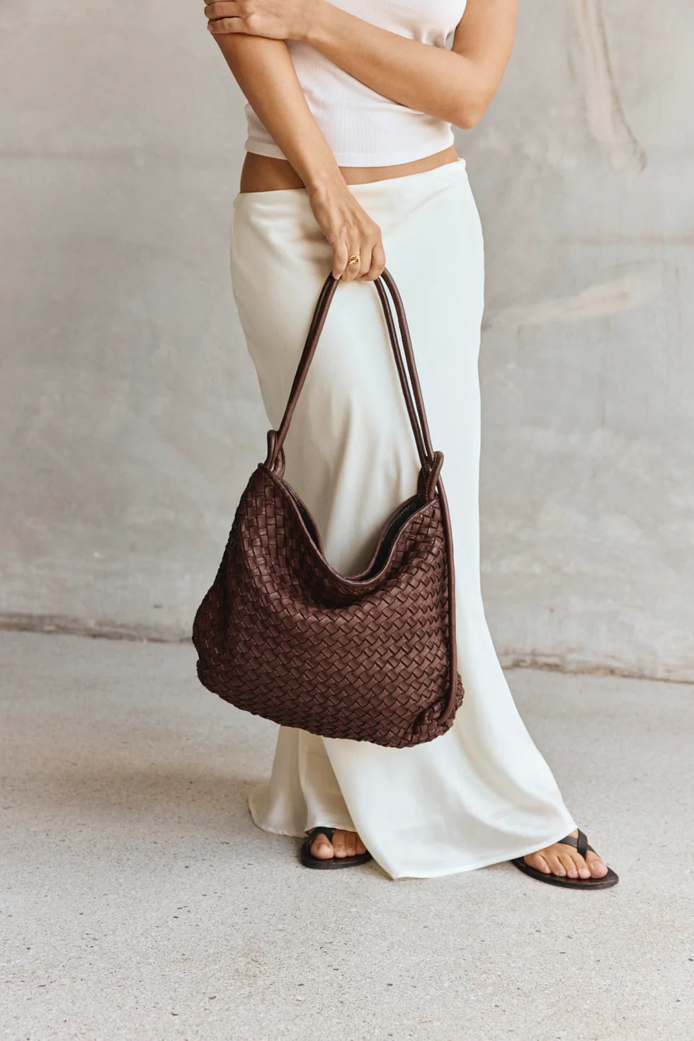 Vestirsi Woven Bella Dark Chocolate 2-In-1 Convertible Backpack Tote