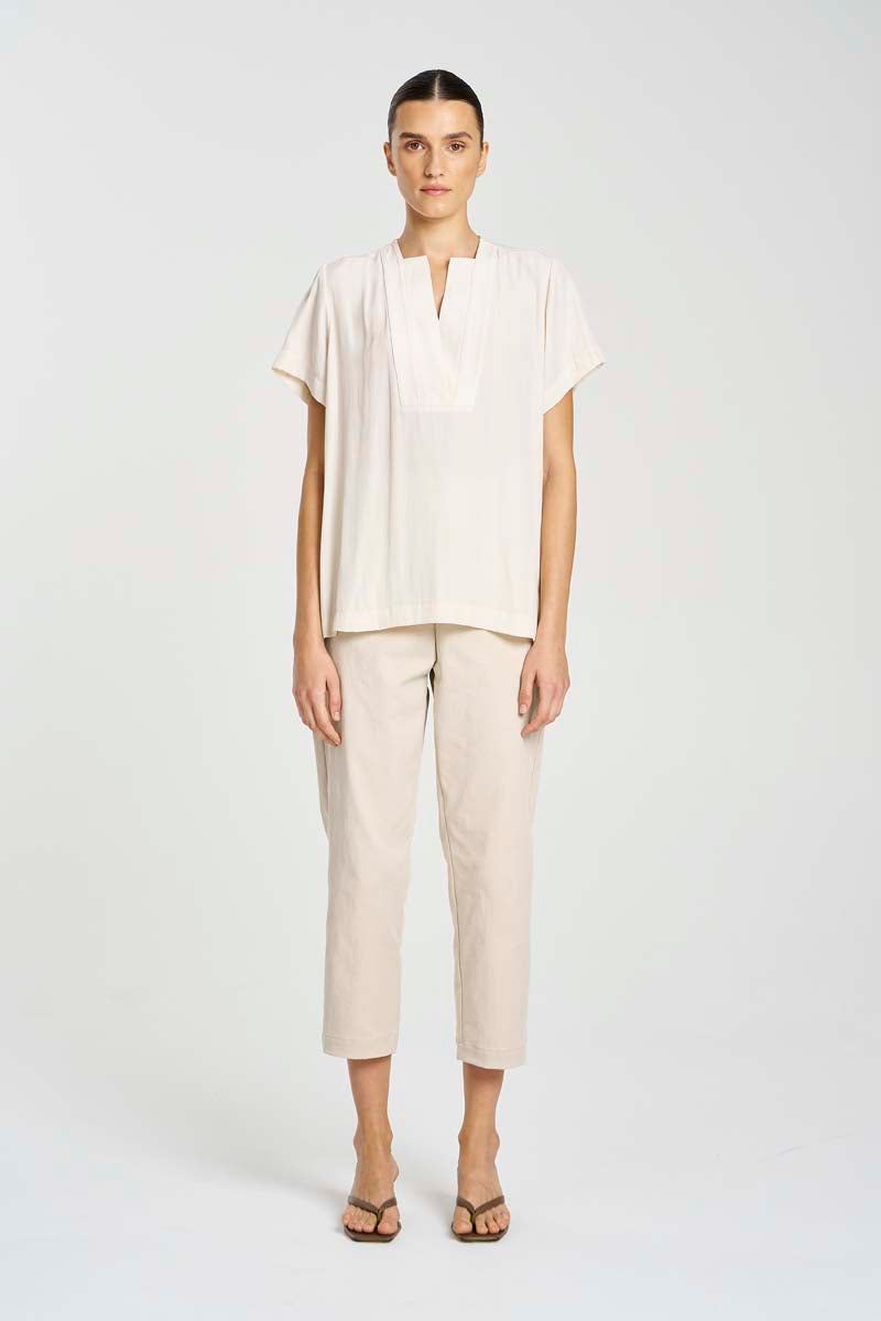 Mela Purdie Double Vent Top F67 8777 - MERINGUE OR BLACK