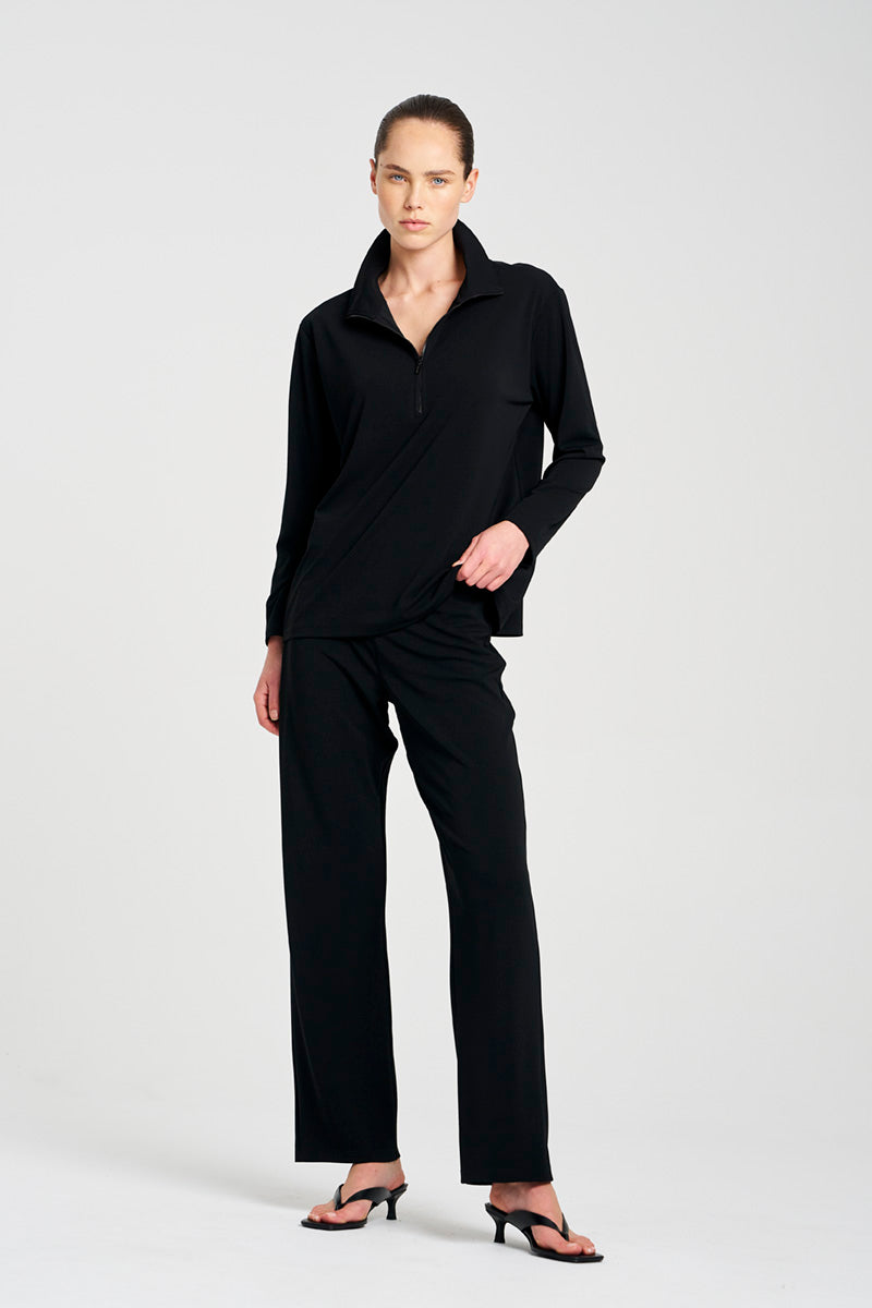 JULY PRE ORDER Mela Purdie Zip Front Sweater F007 8359 - Black