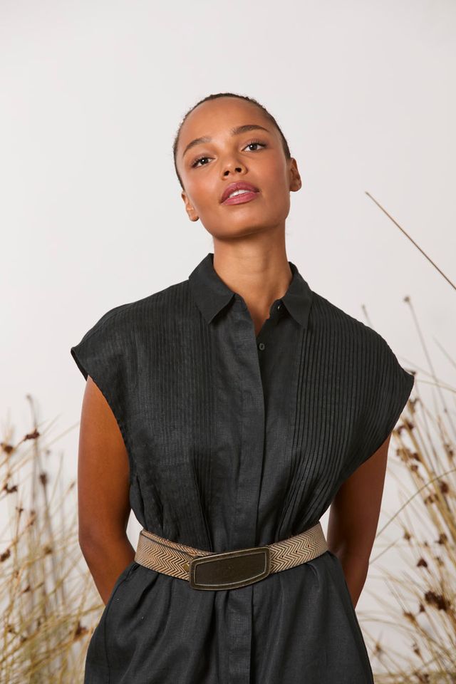 Maud Dainty Bobby Pins Dress - BLACK