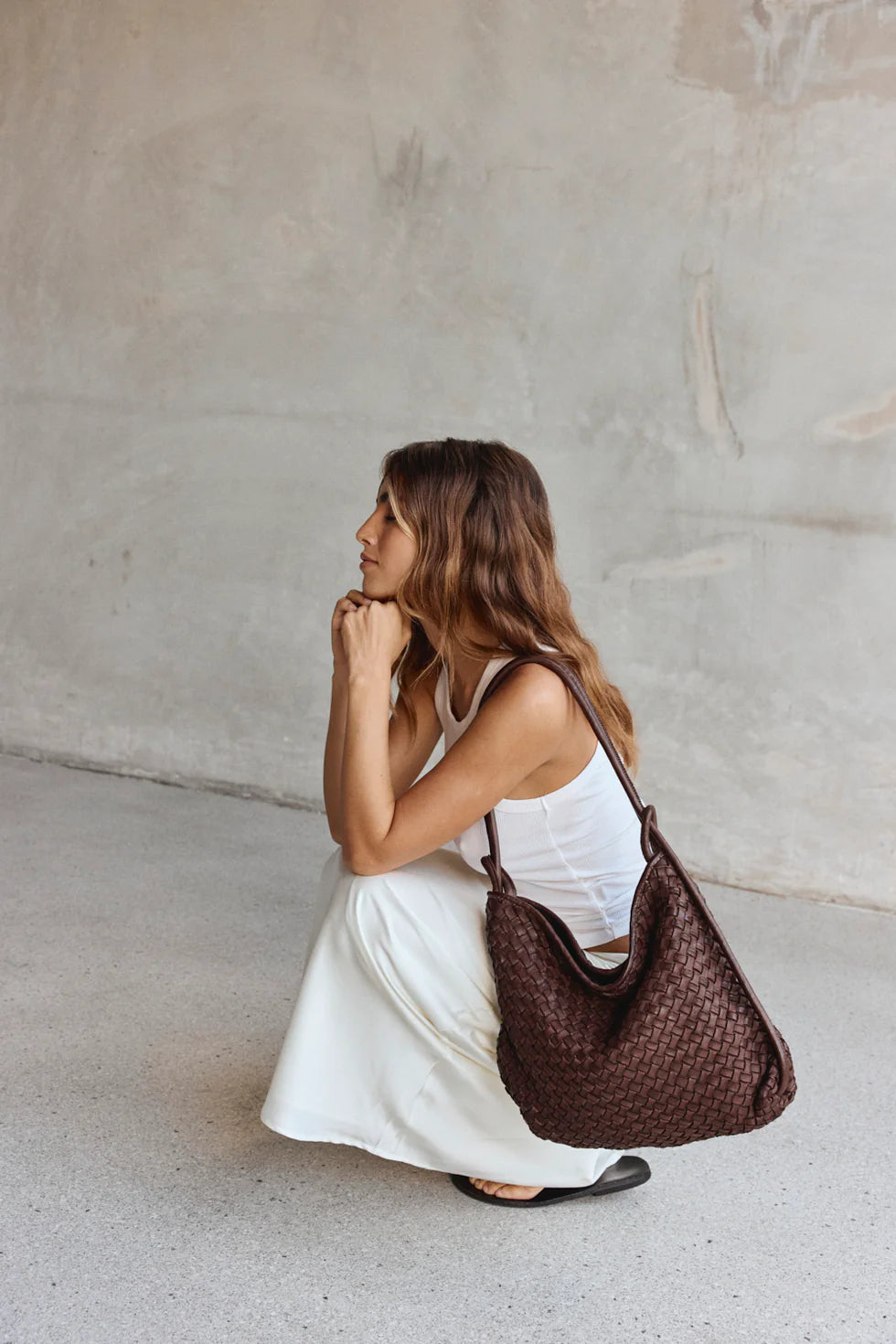 Vestirsi Woven Bella Dark Chocolate 2-In-1 Convertible Backpack Tote