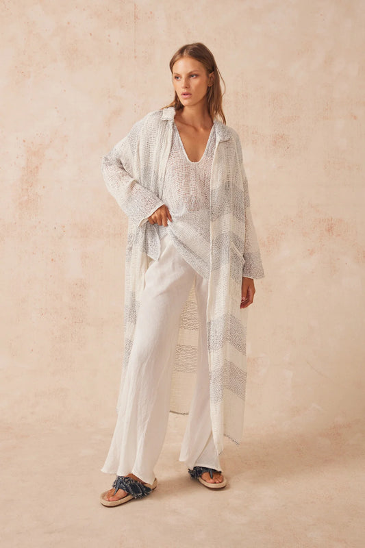 Estilo Emporio Raglan Duster Coat - Lecche Oceano
