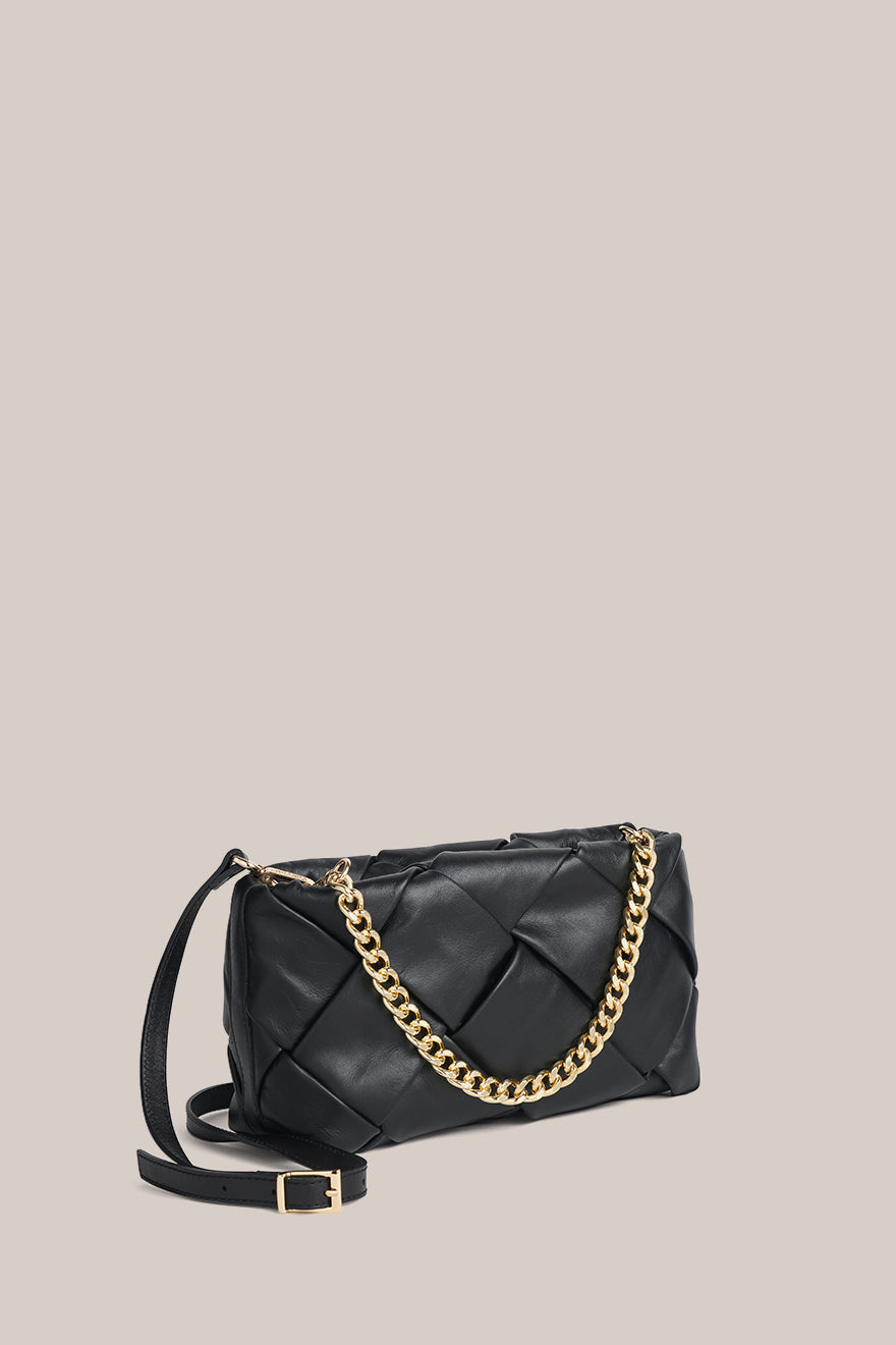 Vestirsi Gabrielle Black Woven Leather Bag