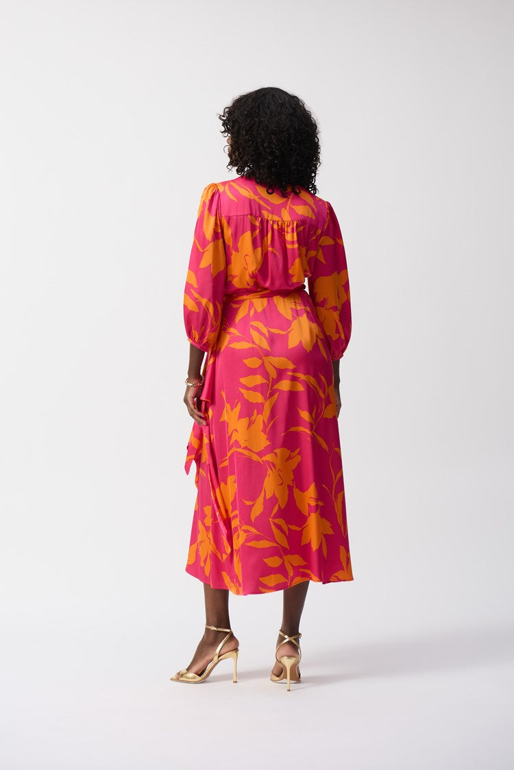 Joseph Ribkoff Satin Floral Print Wrap Dress
251906