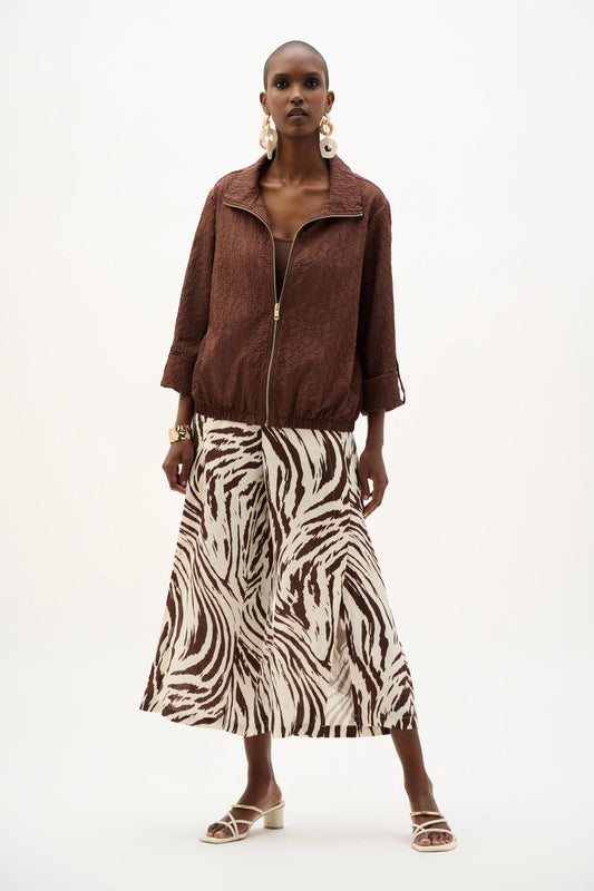 Joseph Ribkoff Jacquard Bomber Jacket With Funnel Collar
262138 Mahogany