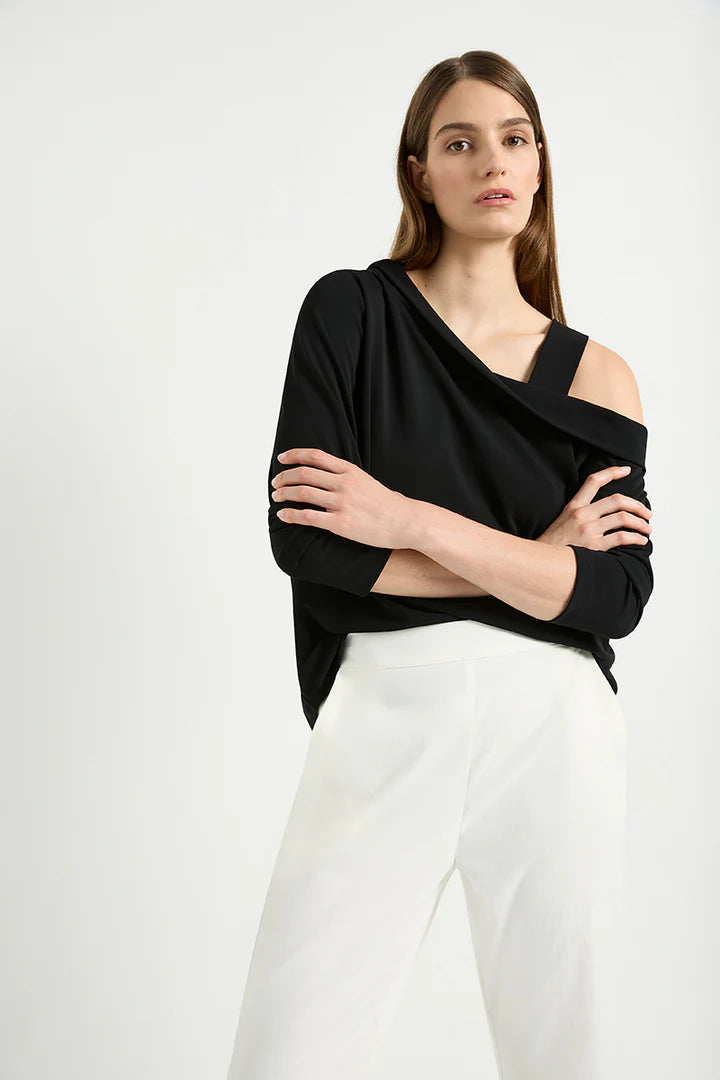 Mela Purdie Drop Shoulder Top F007 8514 - Black
