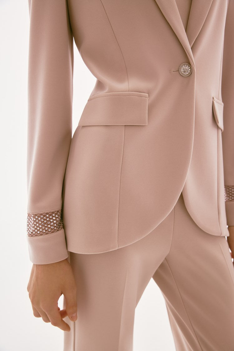 Joseph Ribkoff Silky Knit and Rhinestone Mesh Blazer
243752 - Sand