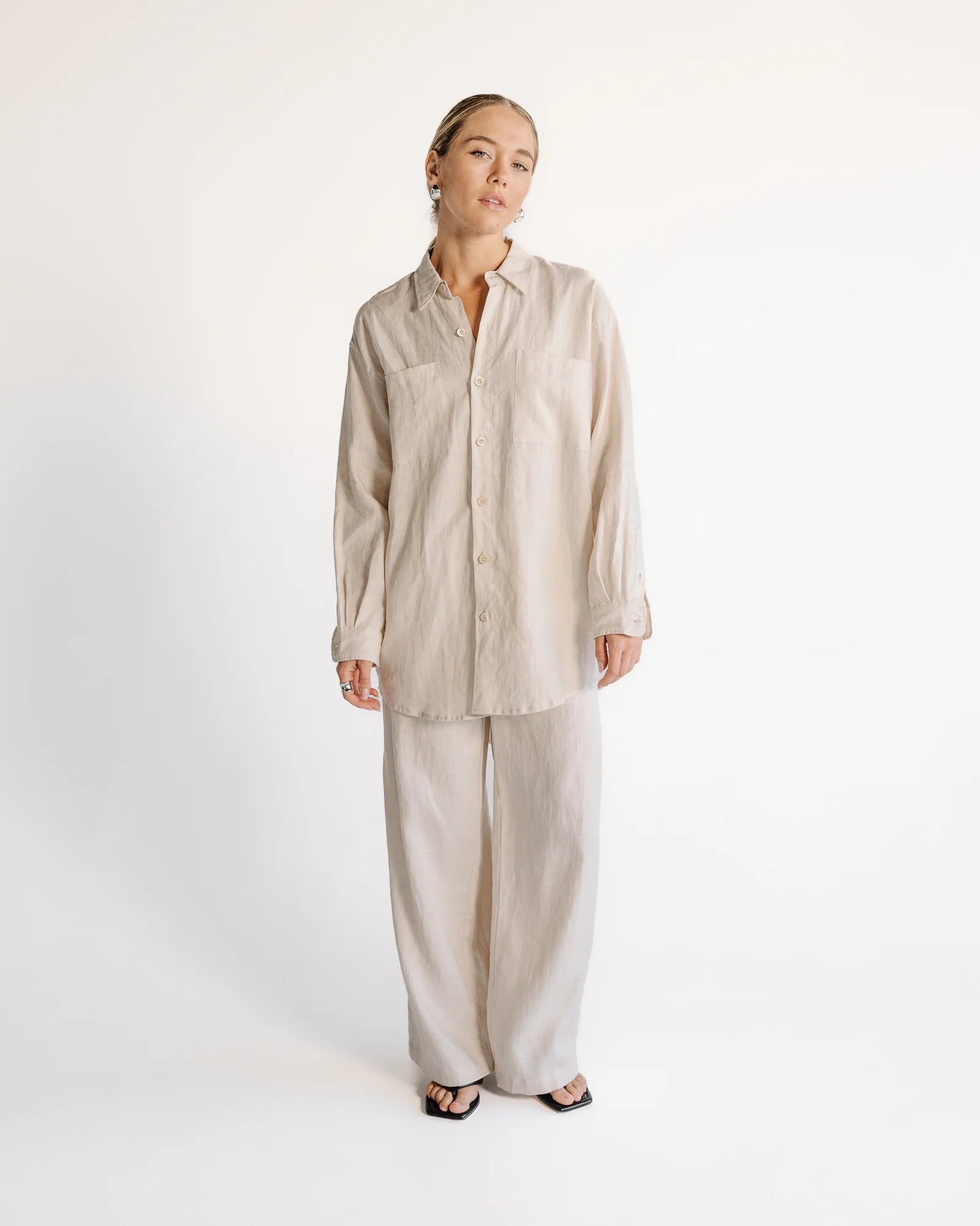 Sara Fox Terre Shirt Dress - Oyster