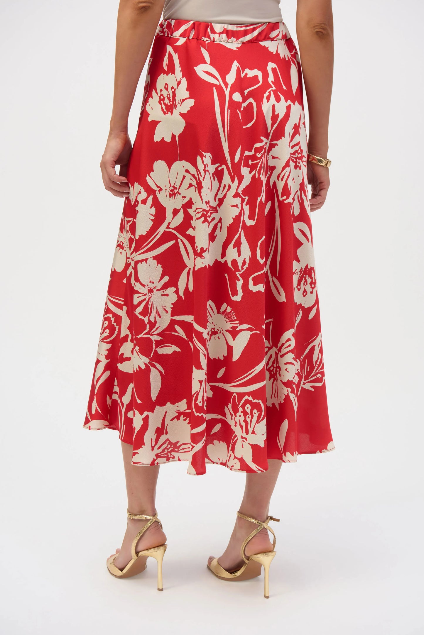 Joseph Ribkoff Satin Floral Print A-Line Skirt
252176