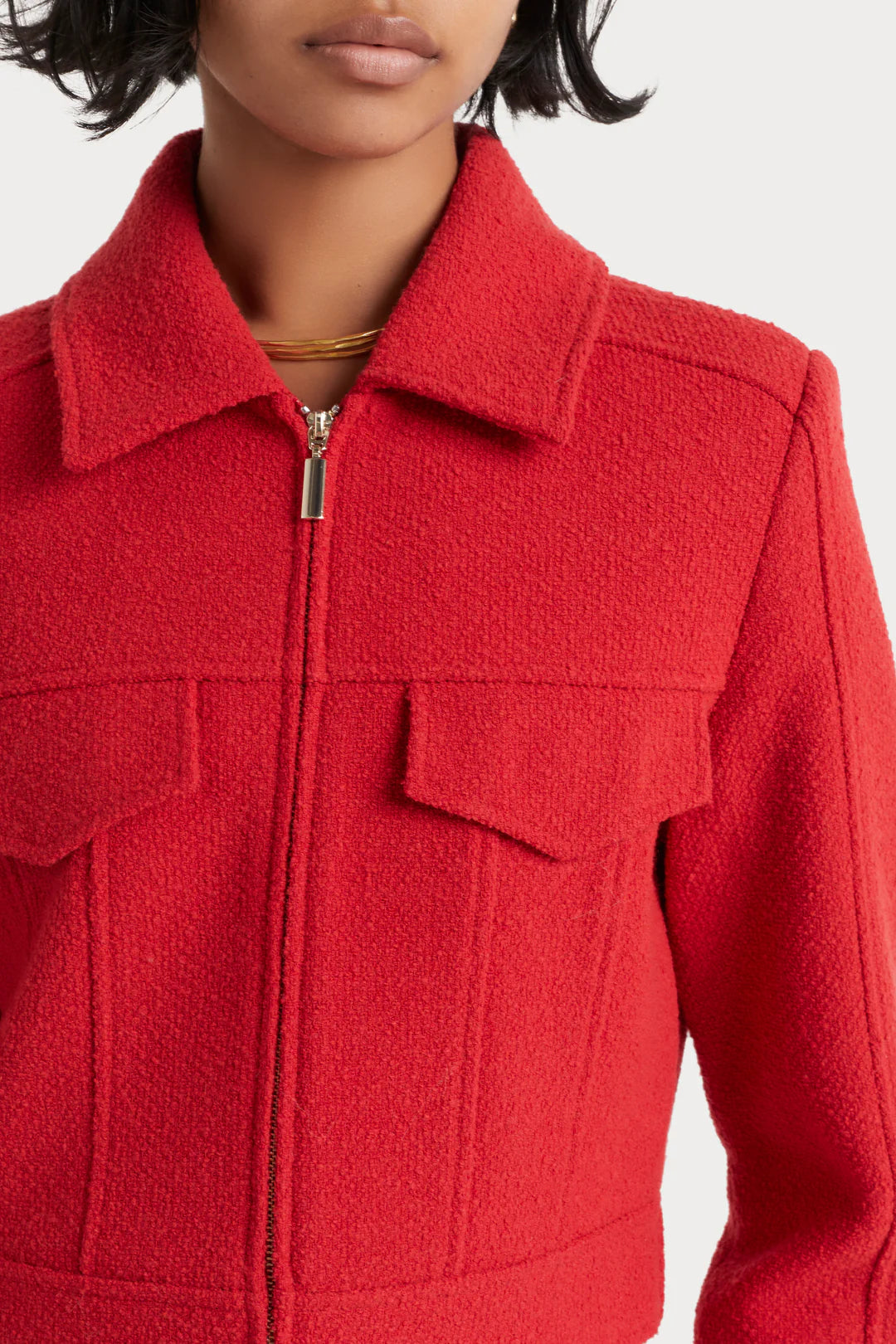 HUSK Boucle Jacket - Red