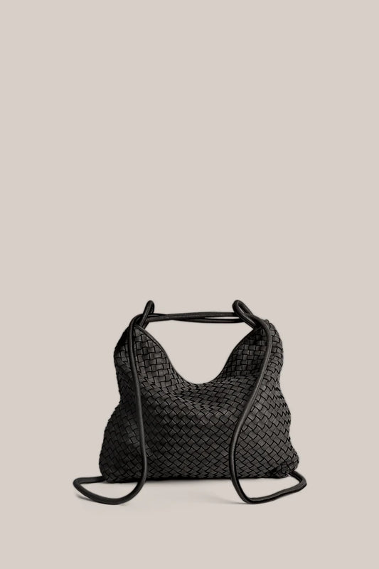 Vestirsi Woven Bella Black 2-In-1 Convertible Backpack Tote