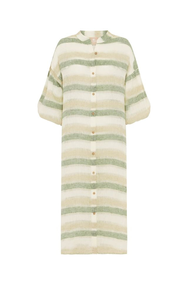 SCANDI & CO Casablanca Dress - SAGE STRIPE