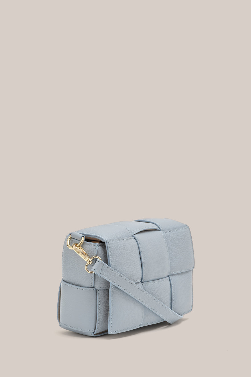 Vestirsi Margot Powder Blue Leather Woven Bag