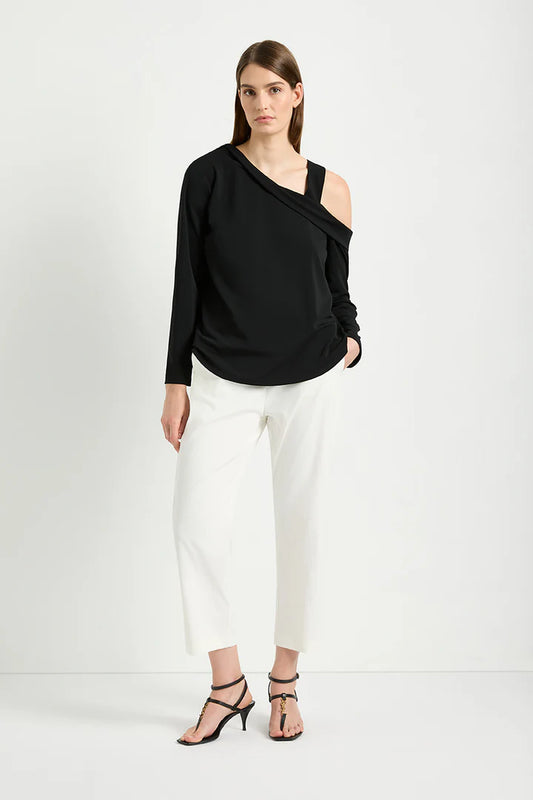 Mela Purdie Drop Shoulder Top F007 8514 - Black