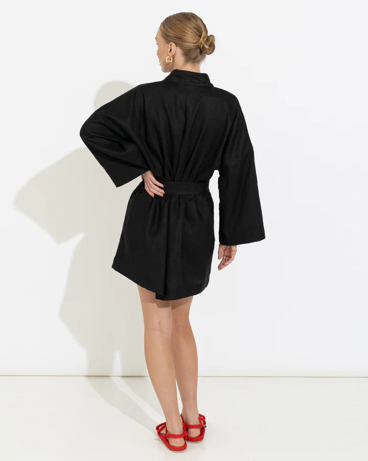 Sara Fox Havana Robe Dress - Black