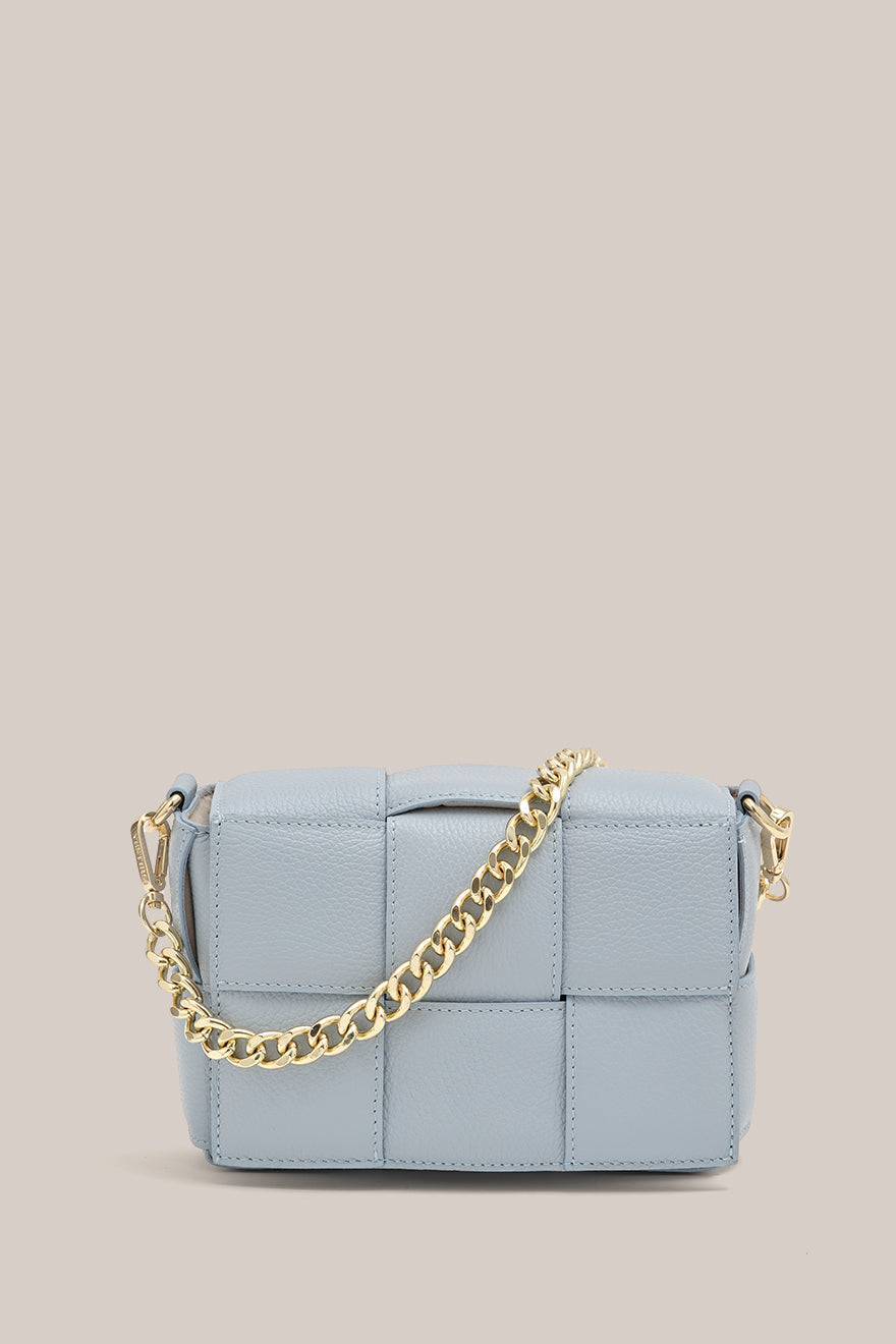 Vestirsi Margot Powder Blue Leather Woven Bag