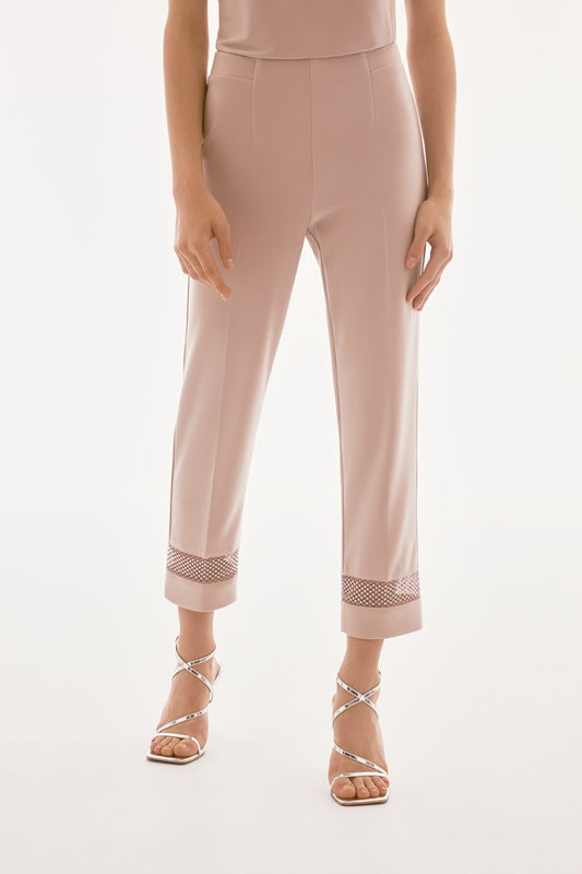 Joseph Ribkoff Silky Knit And Rhinestone Mesh Pants
243753 - Sand