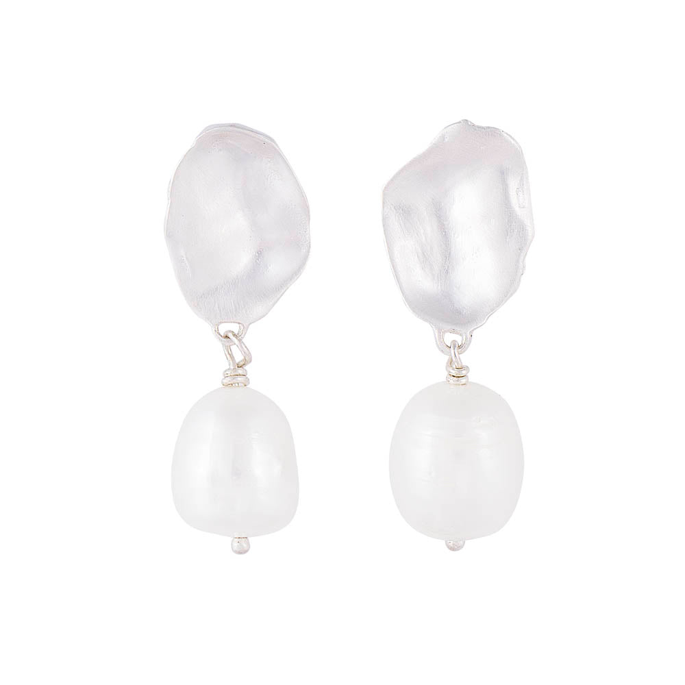 Fairley Silver Seashell Pearl Drops