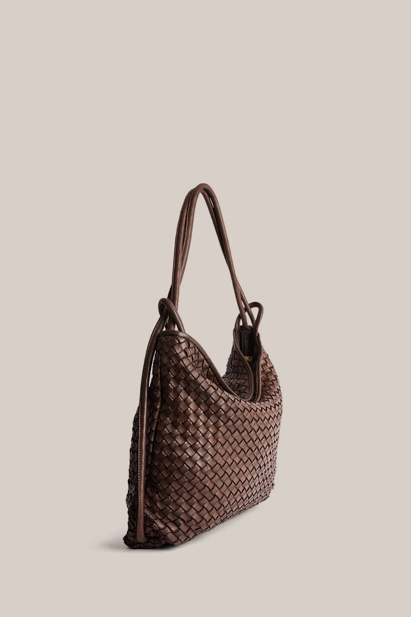 Vestirsi Woven Bella Dark Chocolate 2-In-1 Convertible Backpack Tote