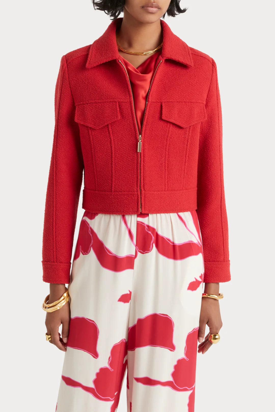 HUSK Boucle Jacket - Red