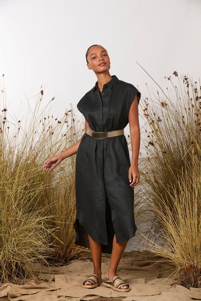 Maud Dainty Bobby Pins Dress - BLACK
