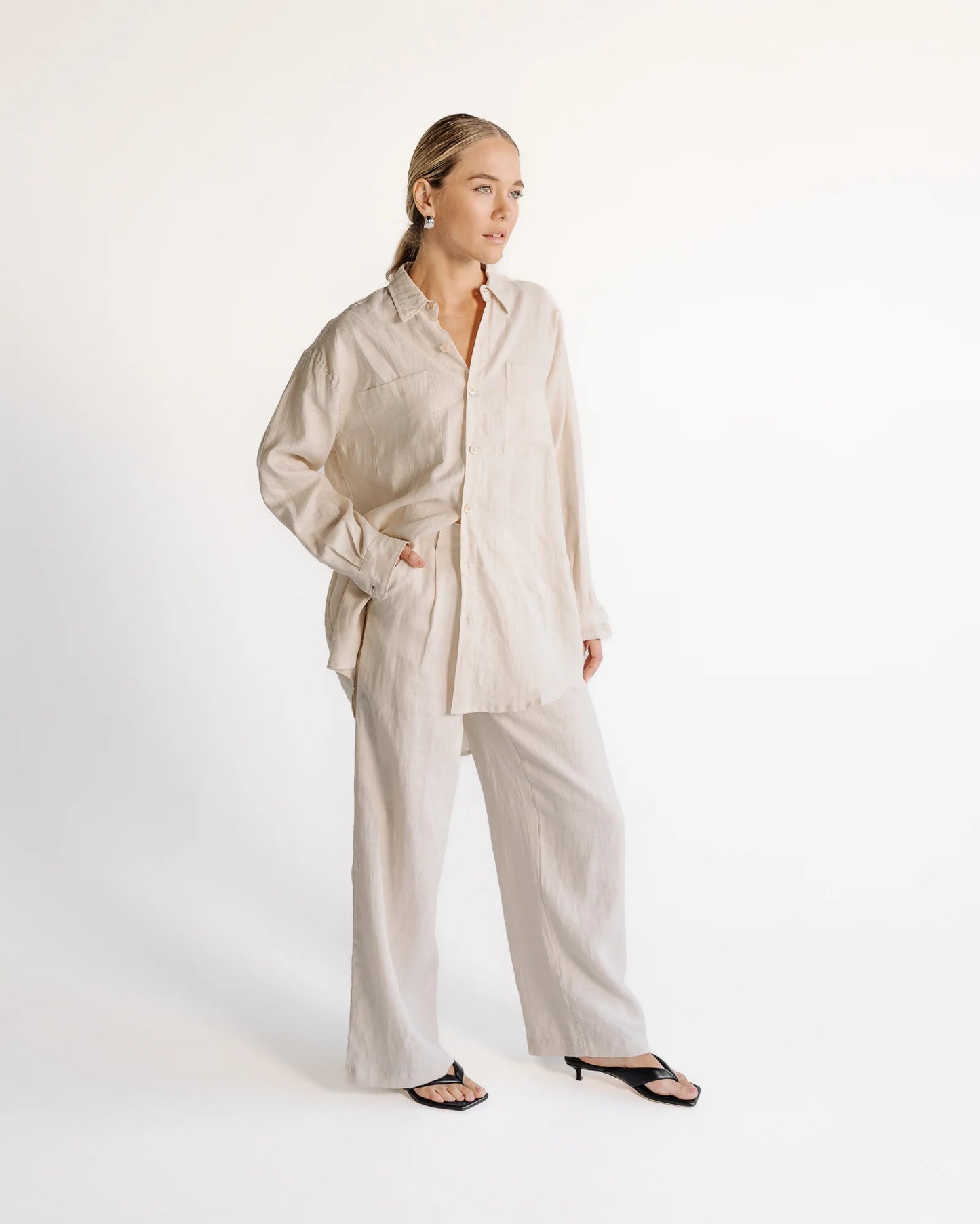 Sara Fox Terre Shirt Dress - Oyster