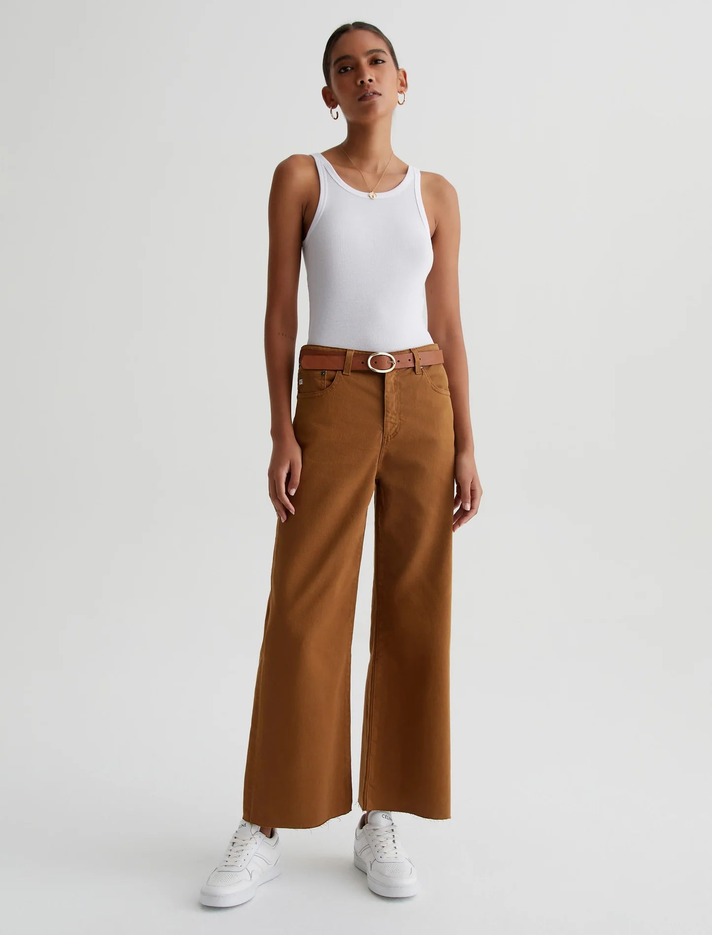 AG Jeans Saige Wide Leg Crop - Caramel