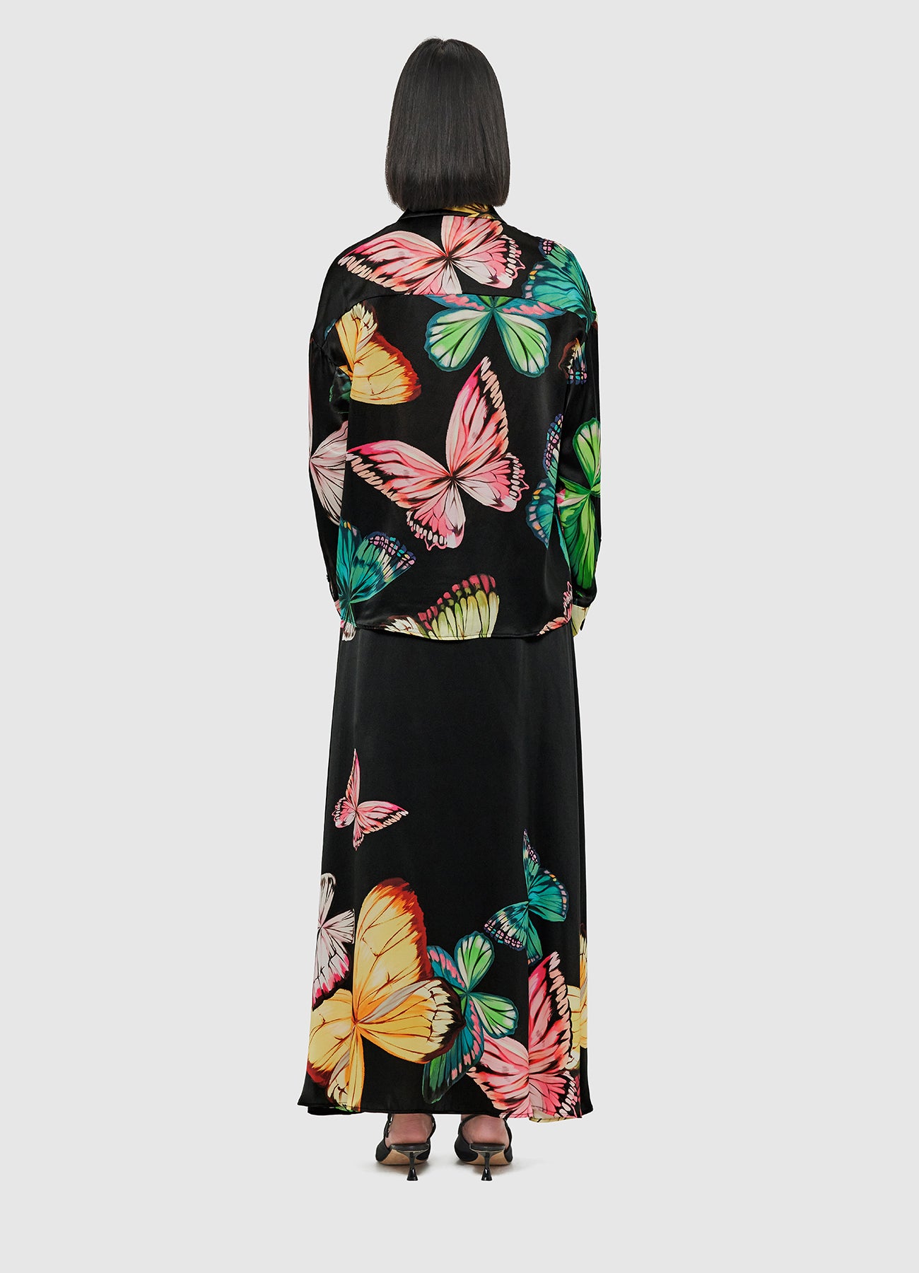 Leo Lin Camila Maxi Skirt - Papillon Print in Black