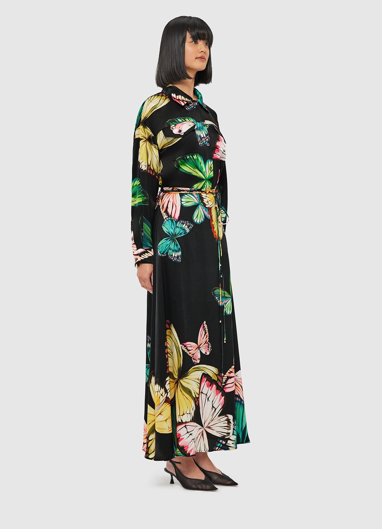 Leo Lin Camila Maxi Skirt - Papillon Print in Black