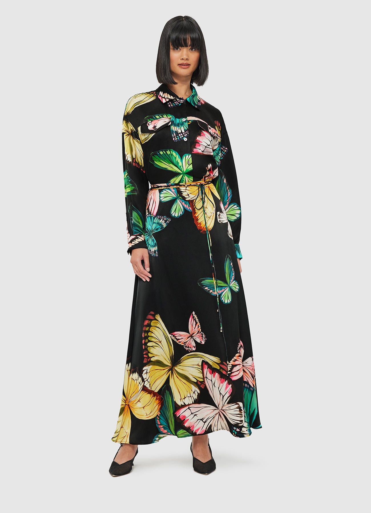 Leo Lin Camila Maxi Skirt - Papillon Print in Black