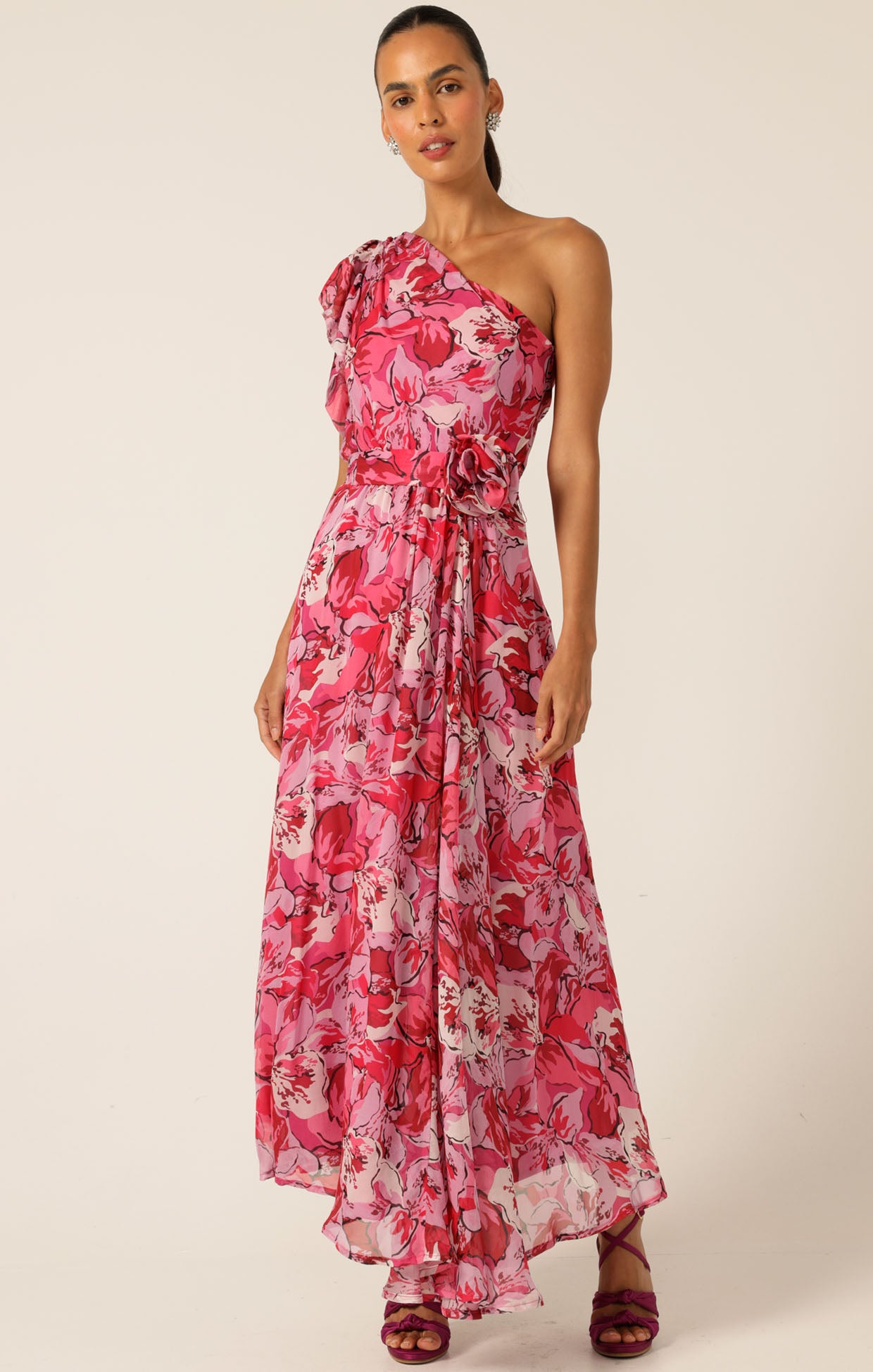 Pre Order SACHA DRAKE High Stakes Maxi - Raspberry/ Mauve Floral