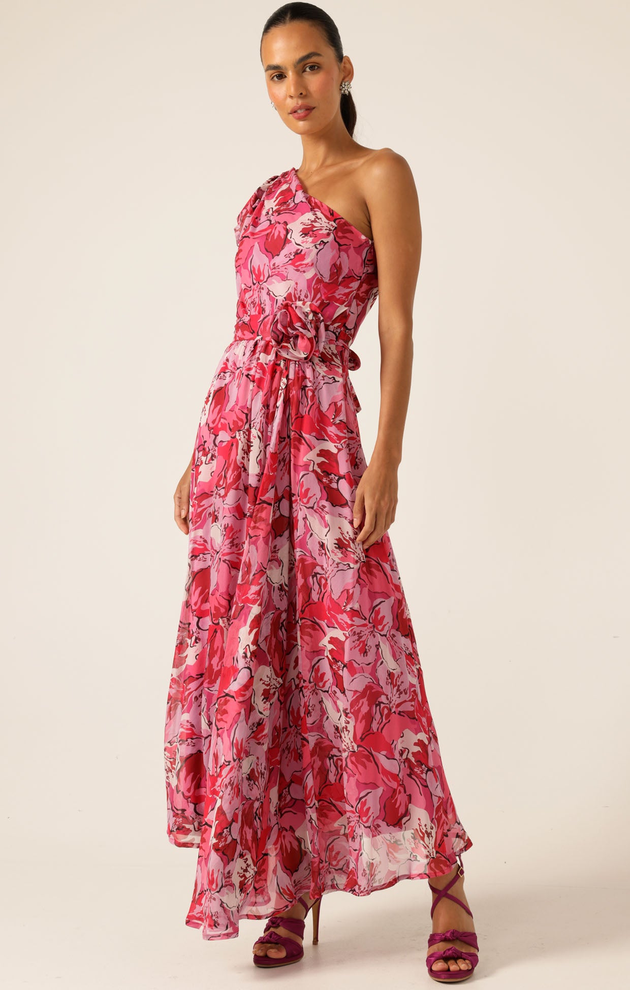 Pre Order SACHA DRAKE High Stakes Maxi - Raspberry/ Mauve Floral