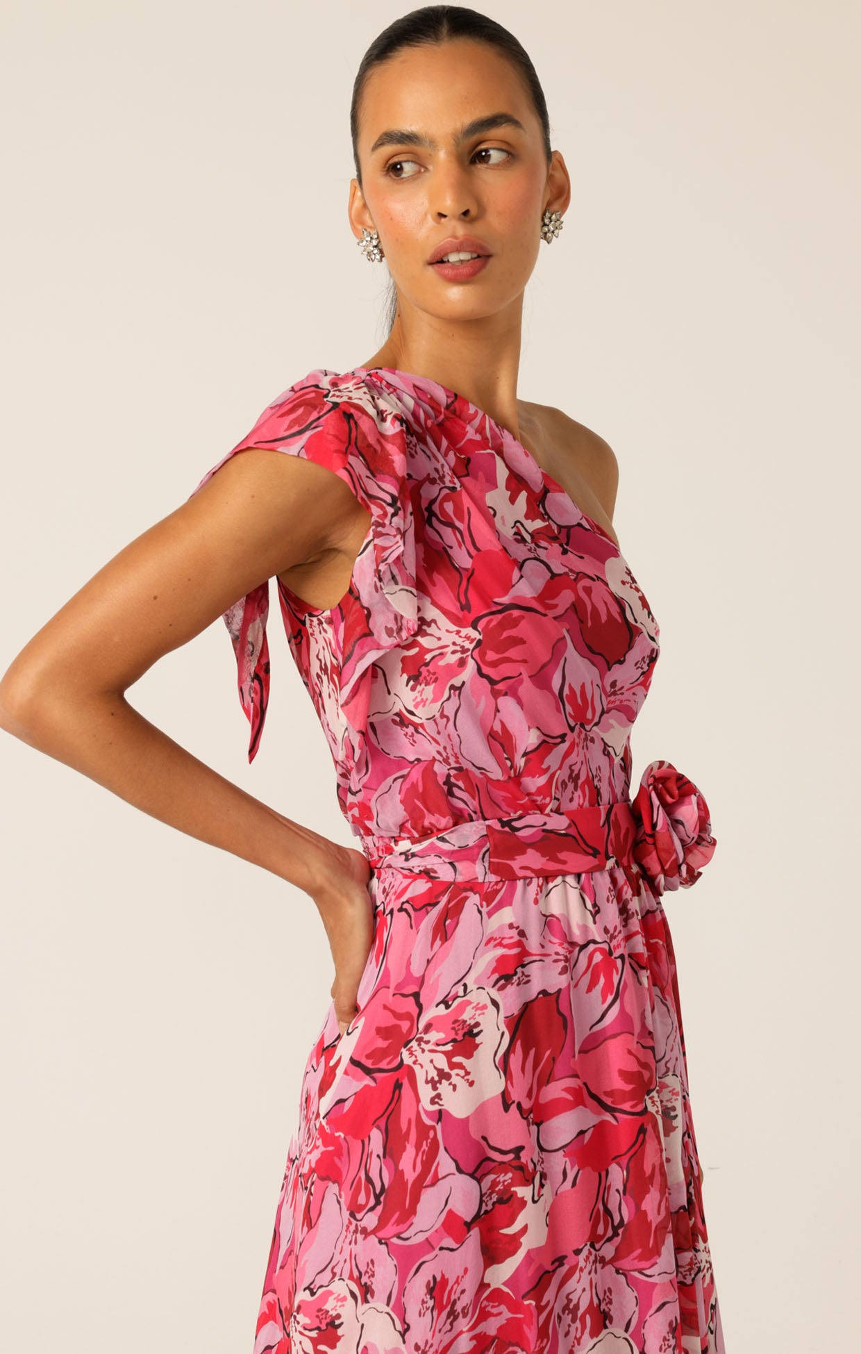 Pre Order SACHA DRAKE High Stakes Maxi - Raspberry/ Mauve Floral