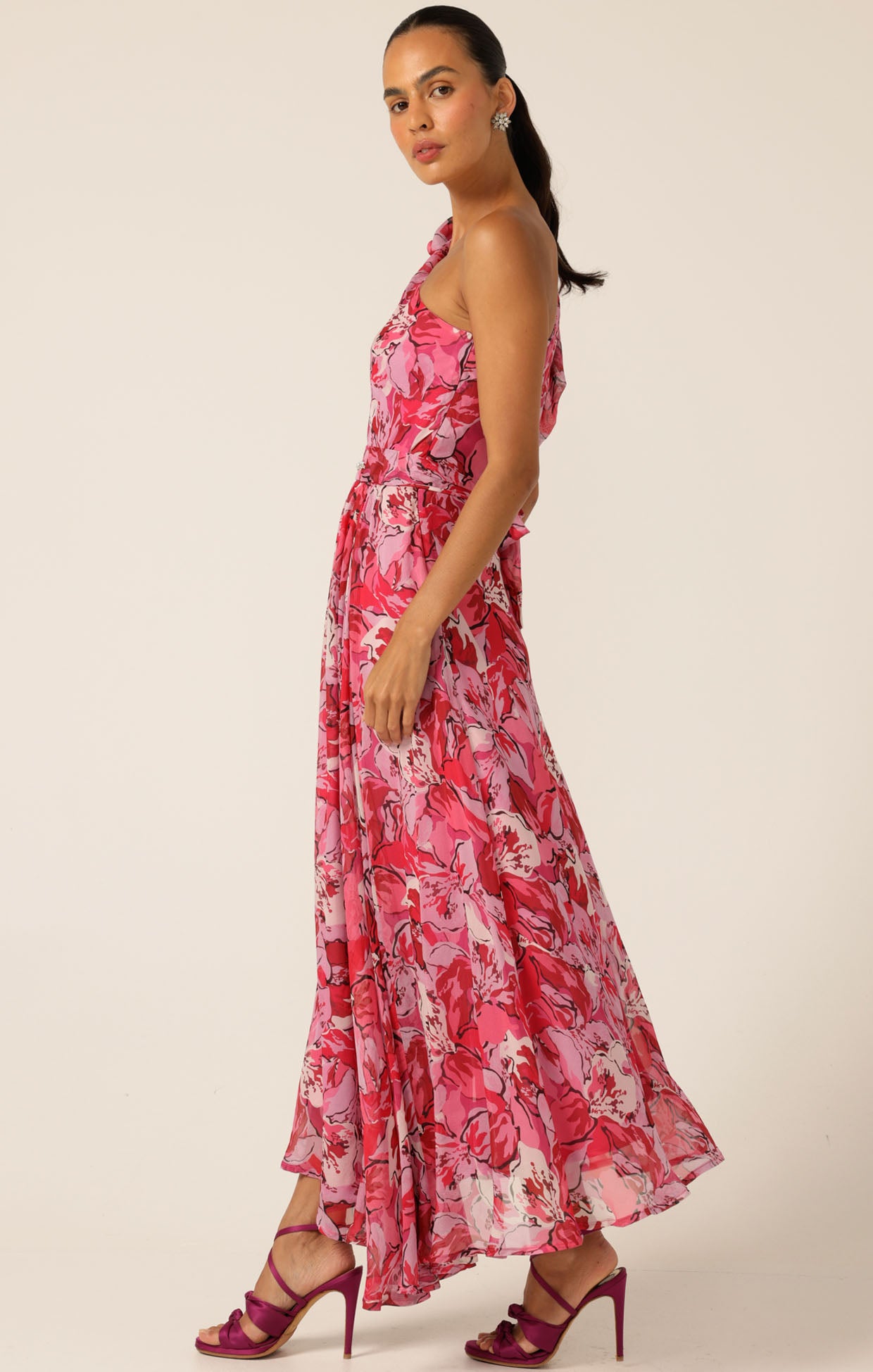 Pre Order SACHA DRAKE High Stakes Maxi - Raspberry/ Mauve Floral