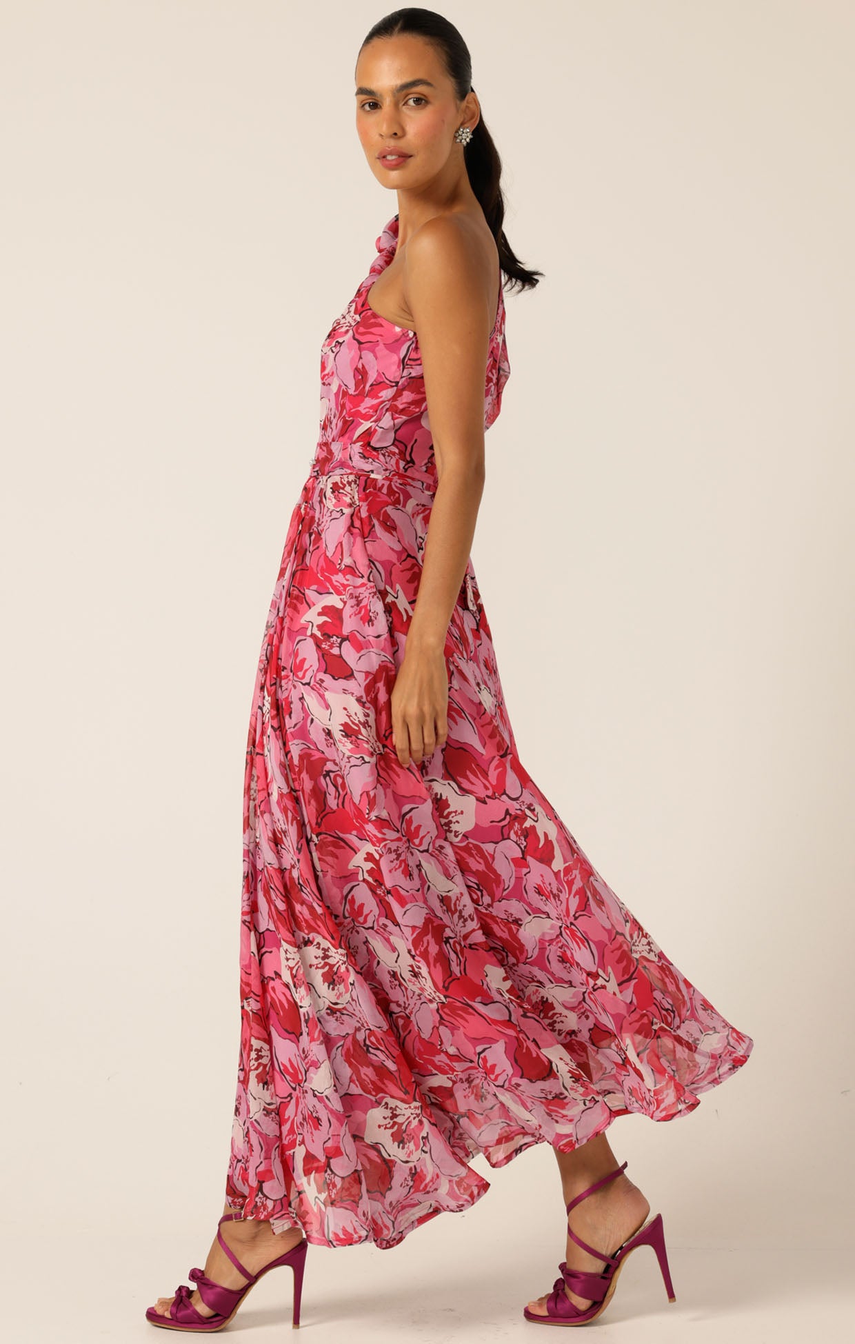 Pre Order SACHA DRAKE High Stakes Maxi - Raspberry/ Mauve Floral