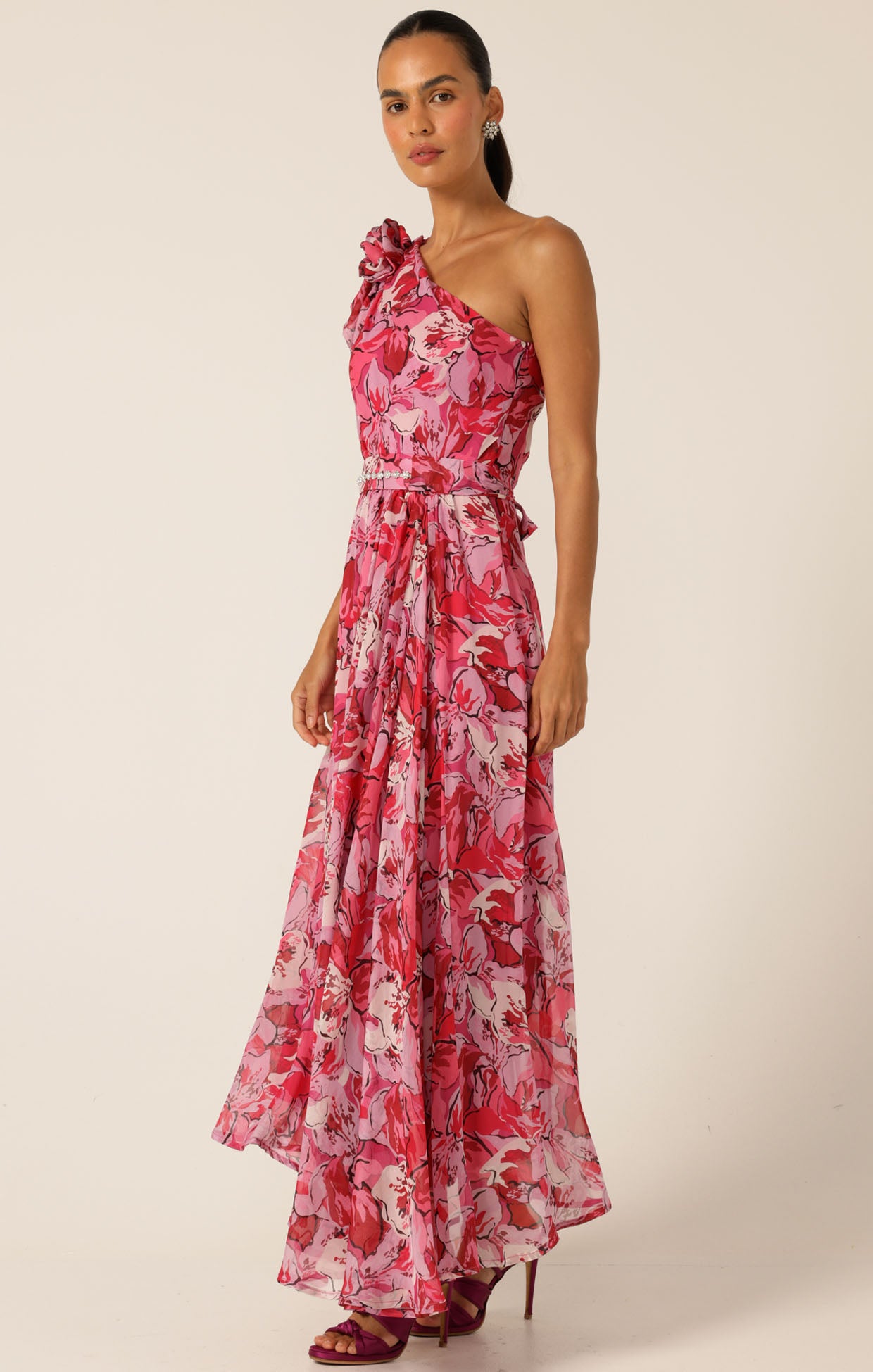Pre Order SACHA DRAKE High Stakes Maxi - Raspberry/ Mauve Floral
