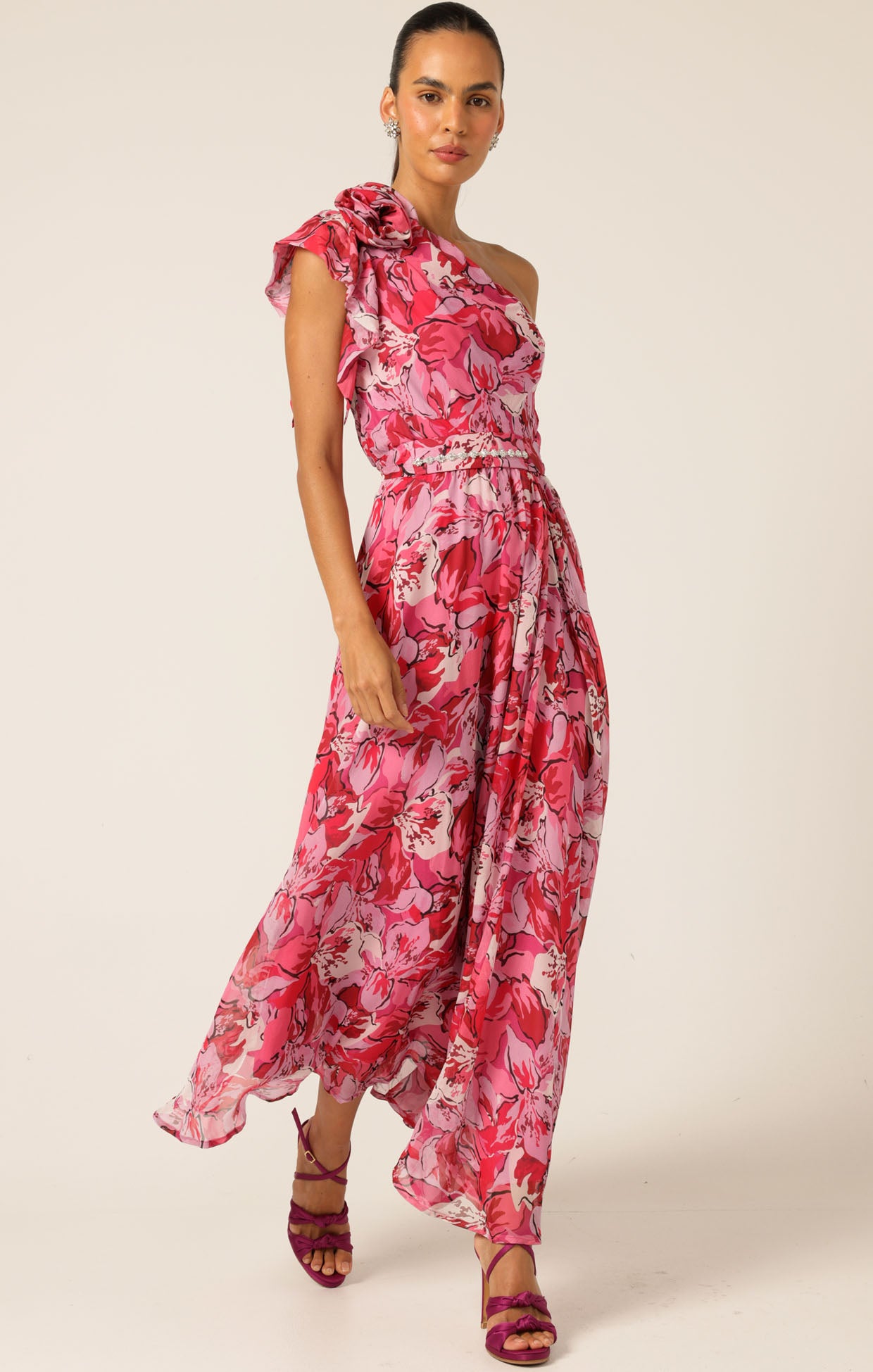 Pre Order SACHA DRAKE High Stakes Maxi - Raspberry/ Mauve Floral