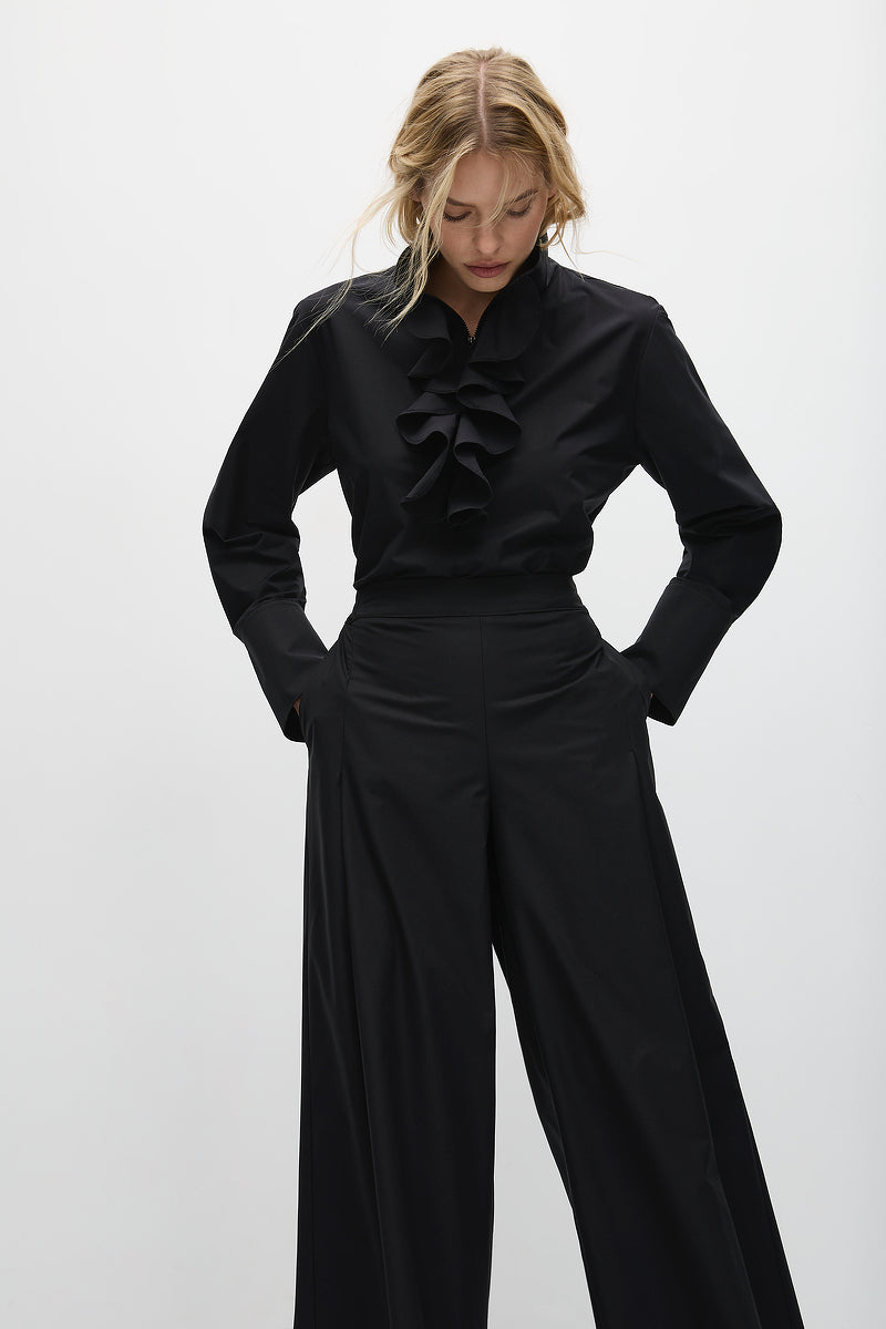 Mela Purdie Froth Collar Shirt F607 8672 - BLACK