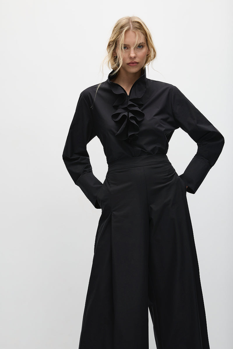 Mela Purdie Froth Collar Shirt F607 8672 - BLACK