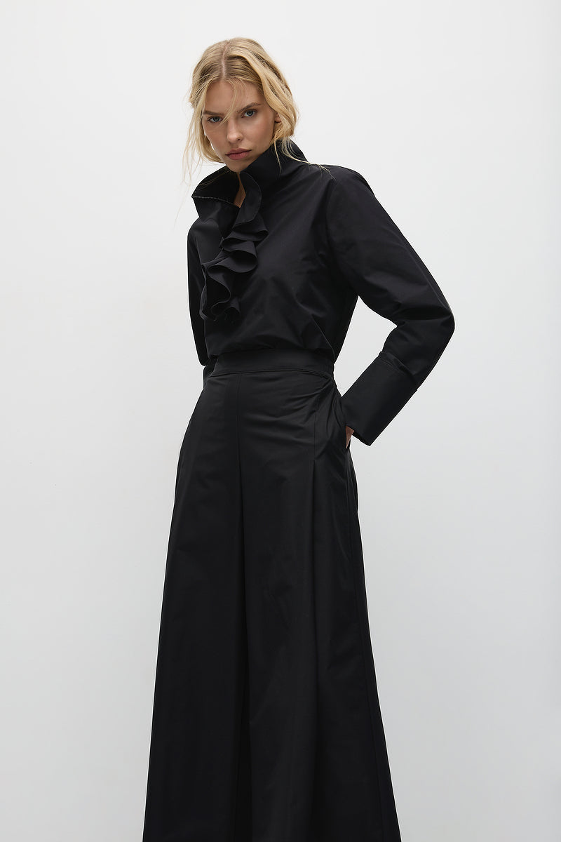 Mela Purdie Froth Collar Shirt F607 8672 - BLACK