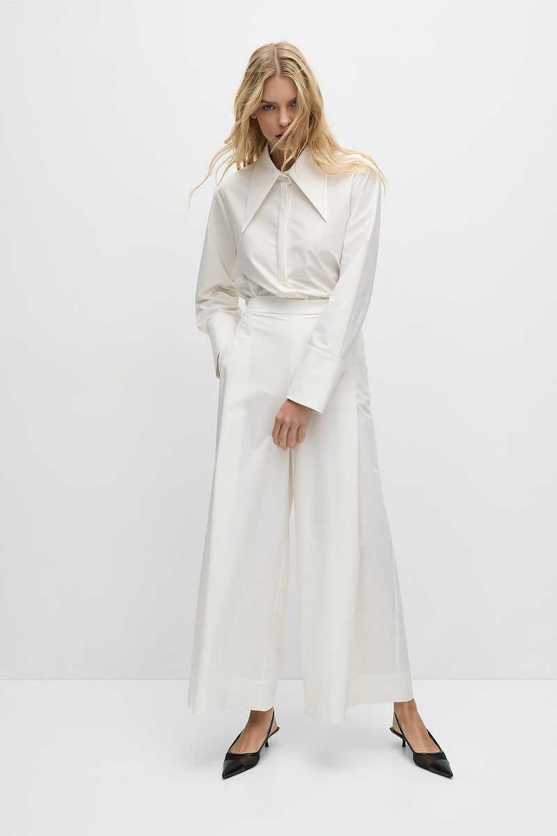 Mela Purdie Peak Collar Shirt F607 8700 - CHALK