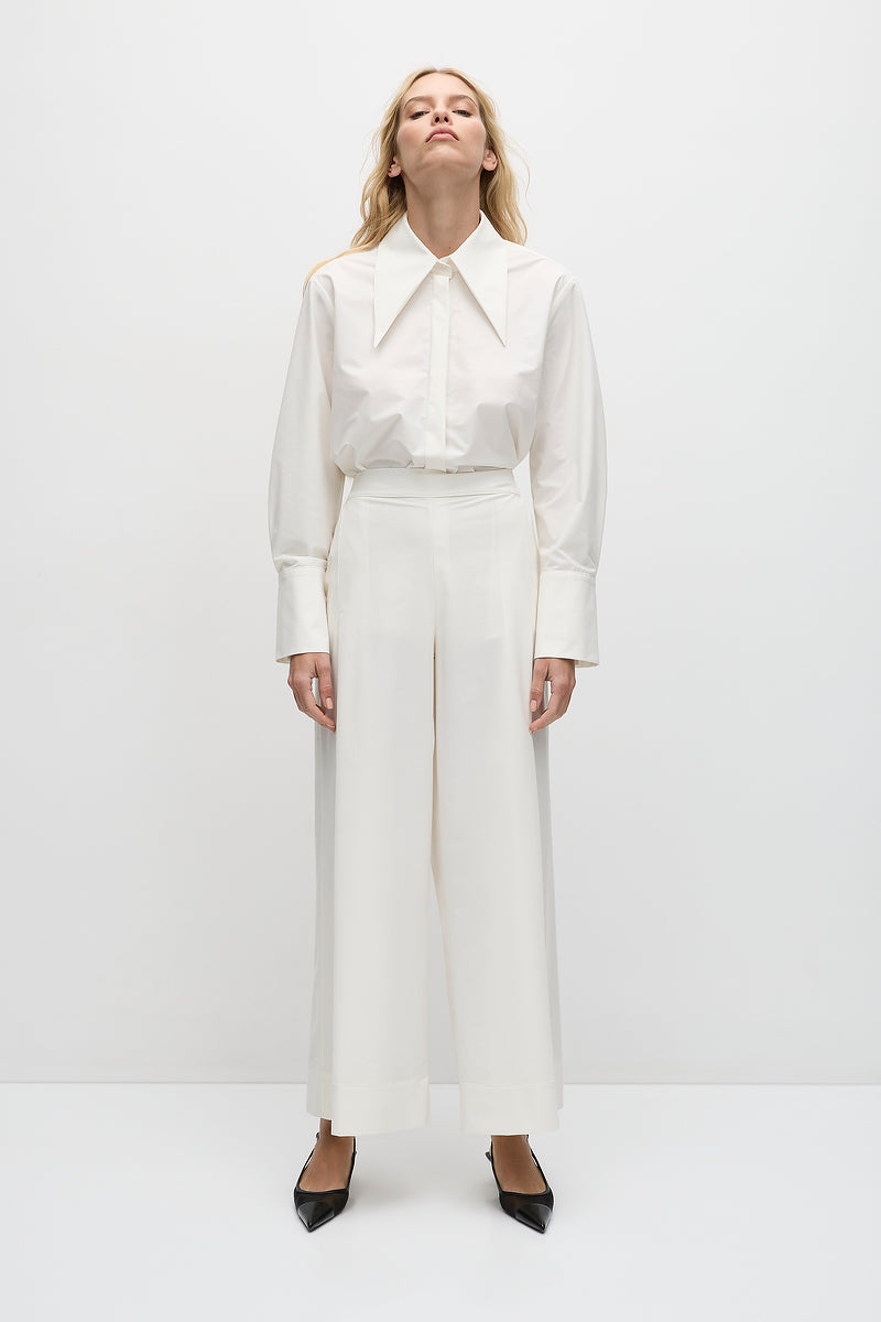 Mela Purdie Peak Collar Shirt F607 8700 - CHALK